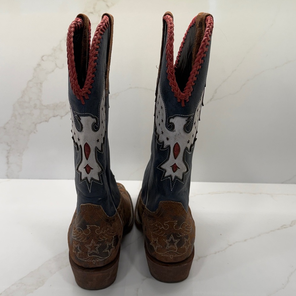 J.B. Dillon Leather Boots - Red white and blue - Picture 4 of 13
